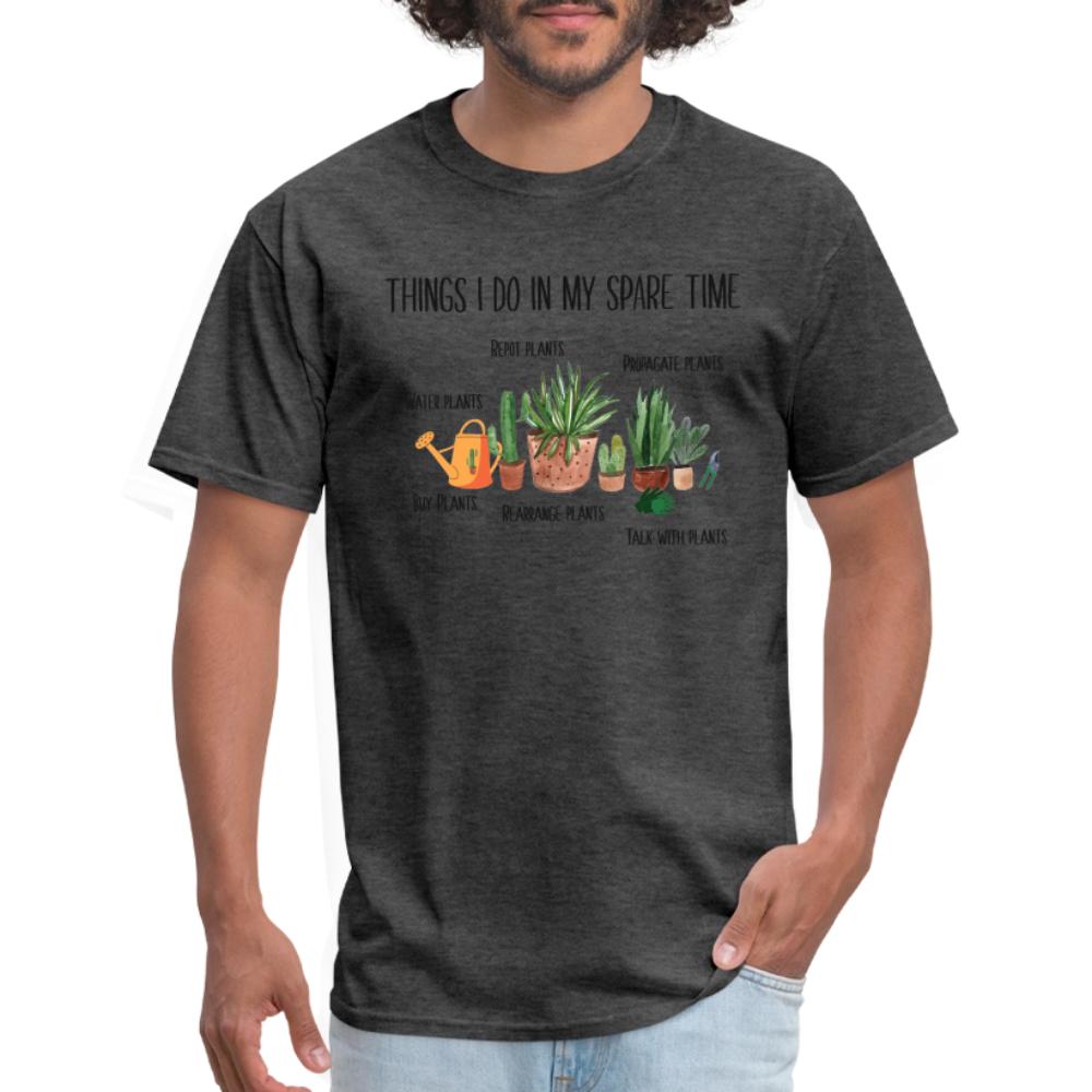 Things I Do In My Spare Time Plant Funny Gardener - Men's T-Shirt heather black