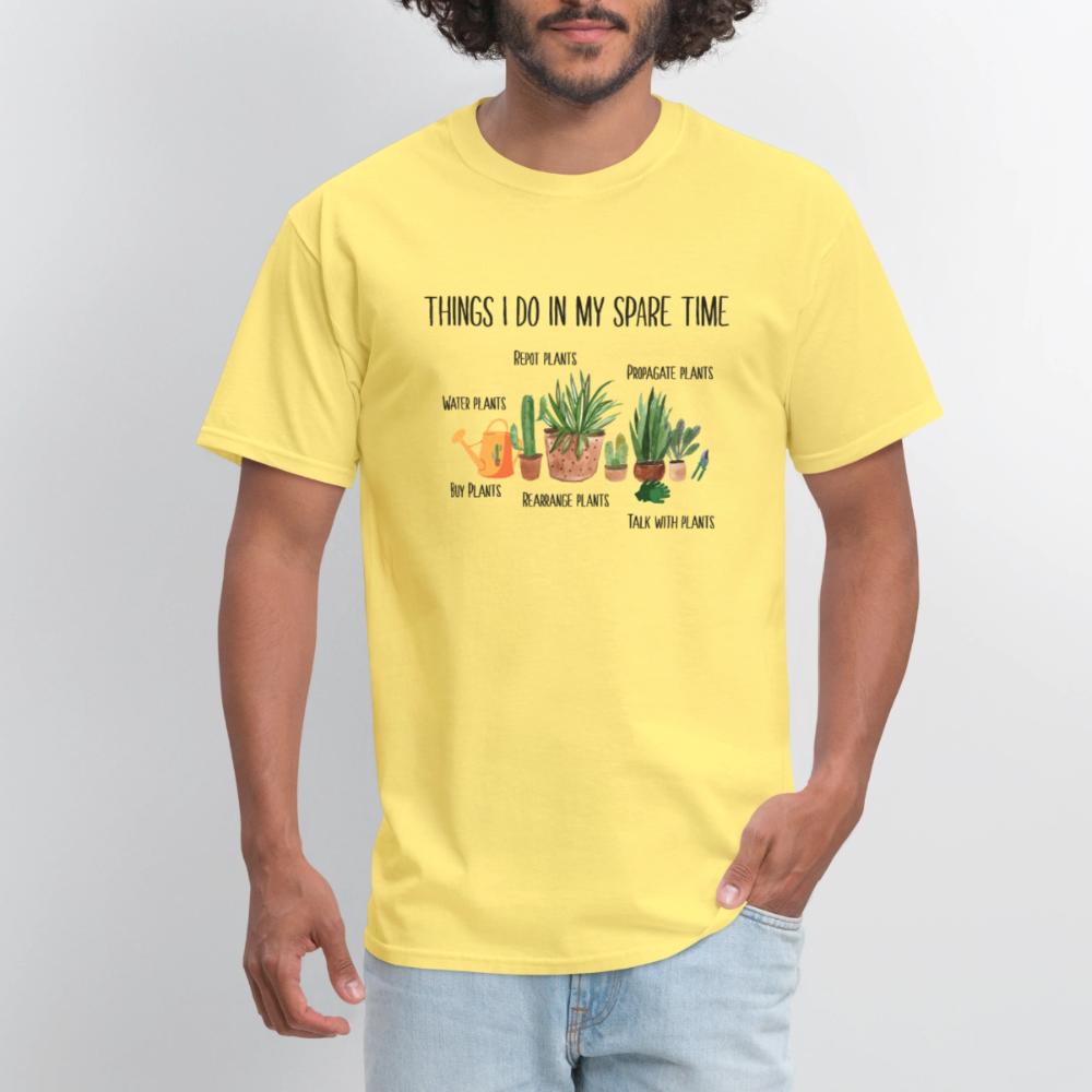Things I Do In My Spare Time Plant Funny Gardener - Men's T-Shirt cornsilk