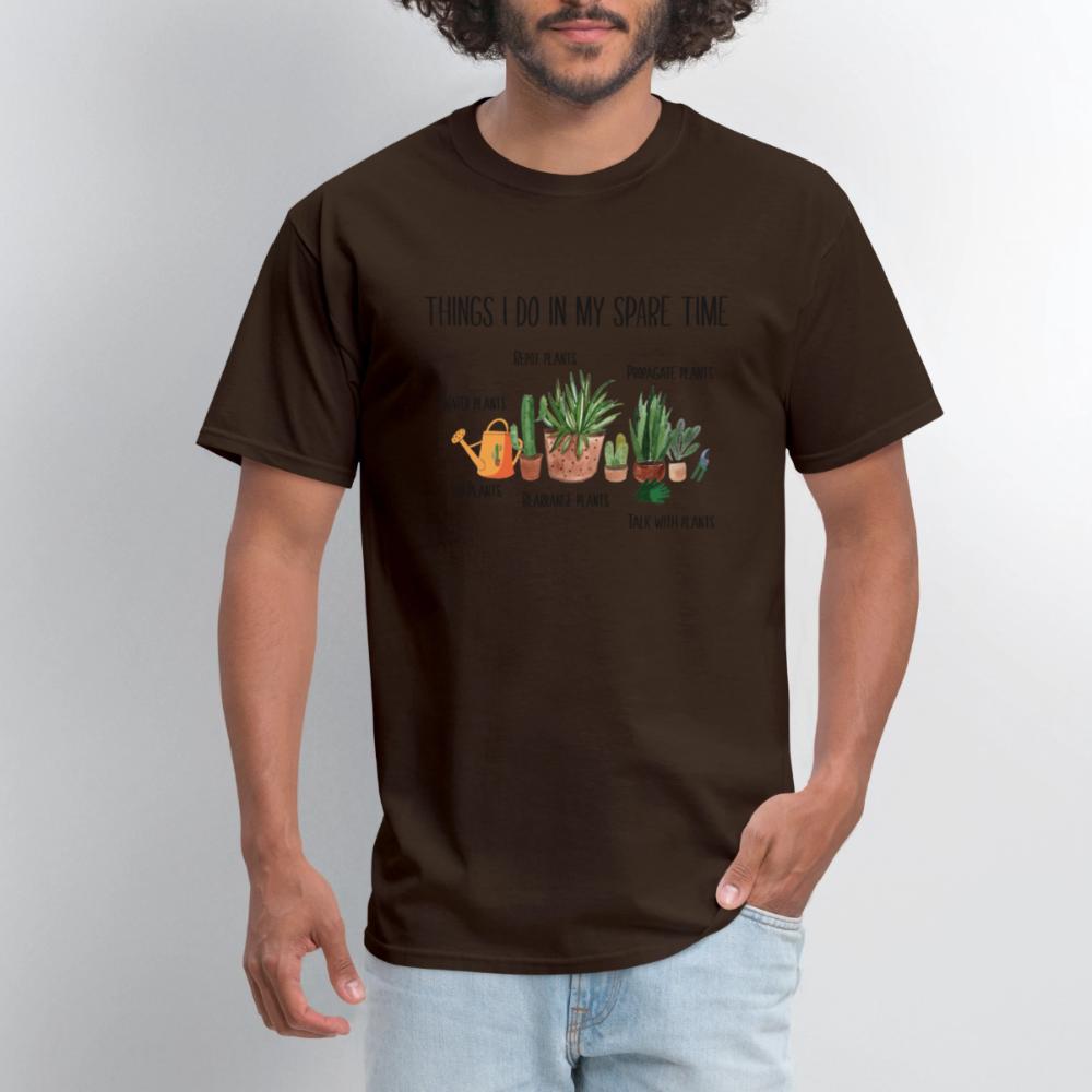 Things I Do In My Spare Time Plant Funny Gardener - Men's T-Shirt brown