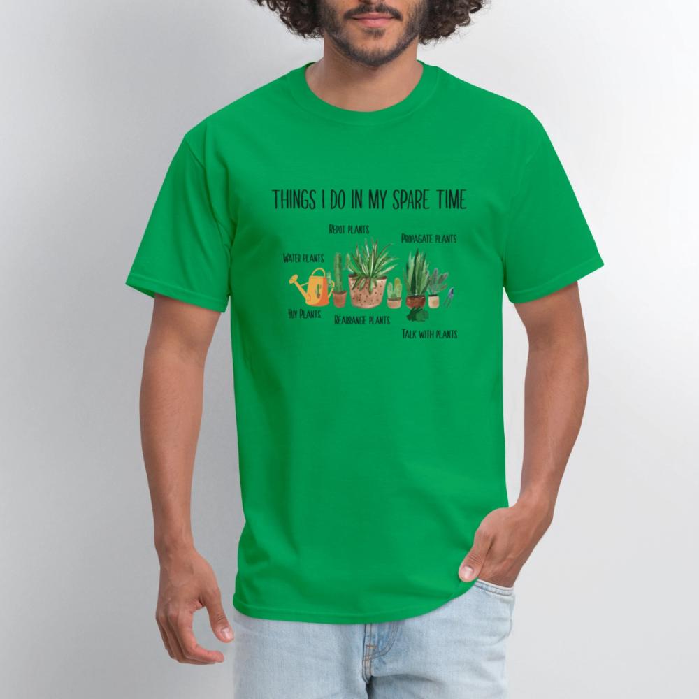 Things I Do In My Spare Time Plant Funny Gardener - Men's T-Shirt bright green