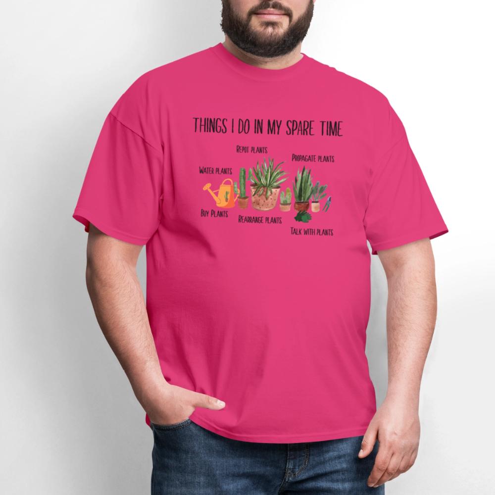 Things I Do In My Spare Time Plant Funny Gardener - Men's T-Shirt fuchsia