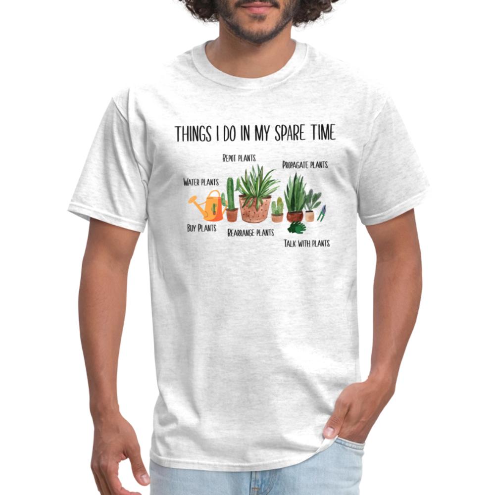 Things I Do In My Spare Time Plant Funny Gardener - Men's T-Shirt light heather gray