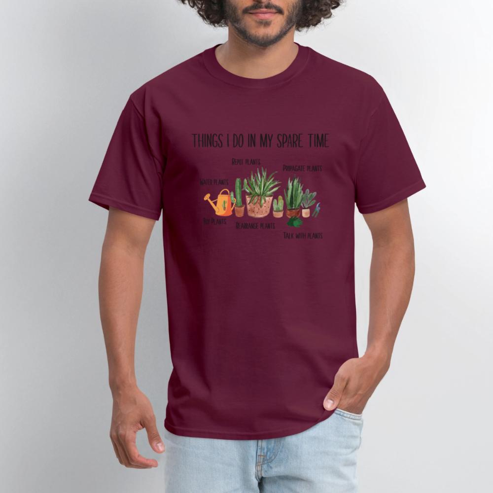Things I Do In My Spare Time Plant Funny Gardener - Men's T-Shirt burgundy