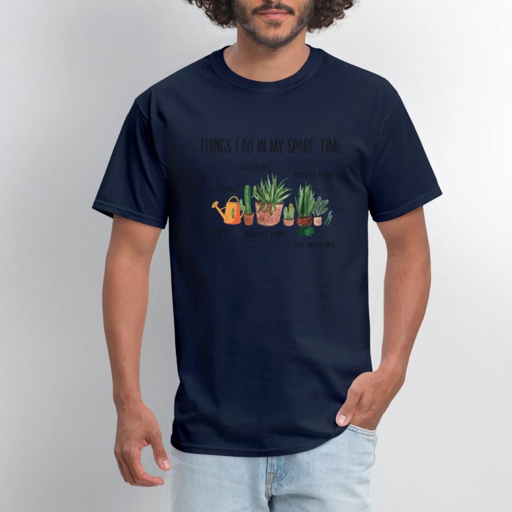 Things I Do In My Spare Time Plant Funny Gardener - Men's T-Shirt navy