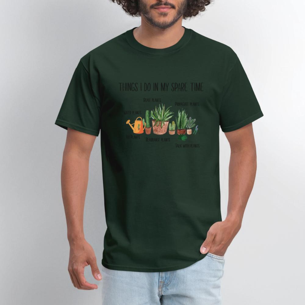 Things I Do In My Spare Time Plant Funny Gardener - Men's T-Shirt forest green