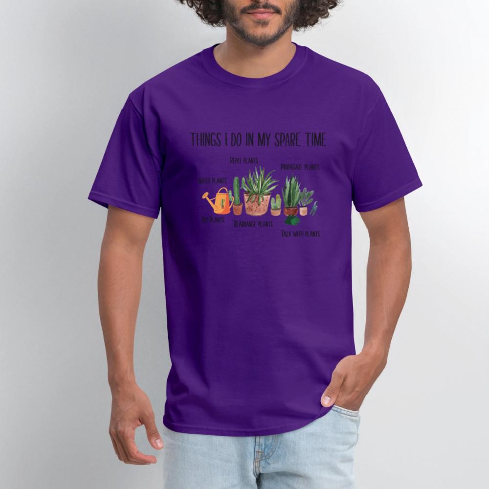 Things I Do In My Spare Time Plant Funny Gardener - Men's T-Shirt purple